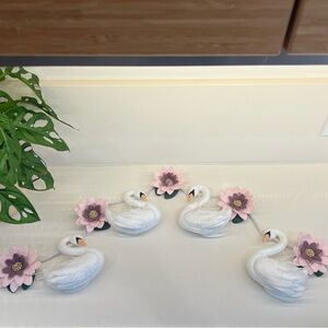 Nursery Wall Decor Baby Girl White & Pink Swan Garland Floral